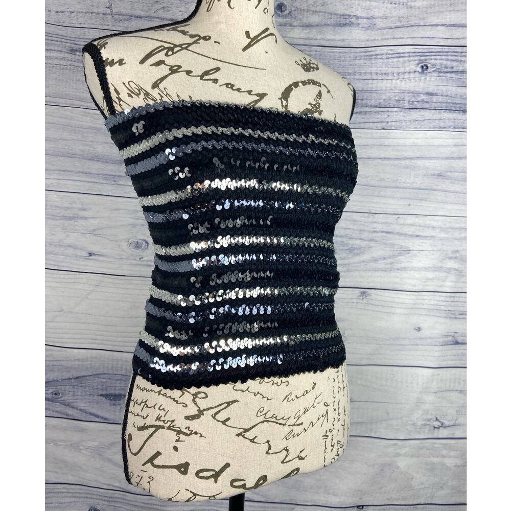 Vintage Vera Mont Tube Top Womens 10 Sequin Shine Stretch Germany Night Club